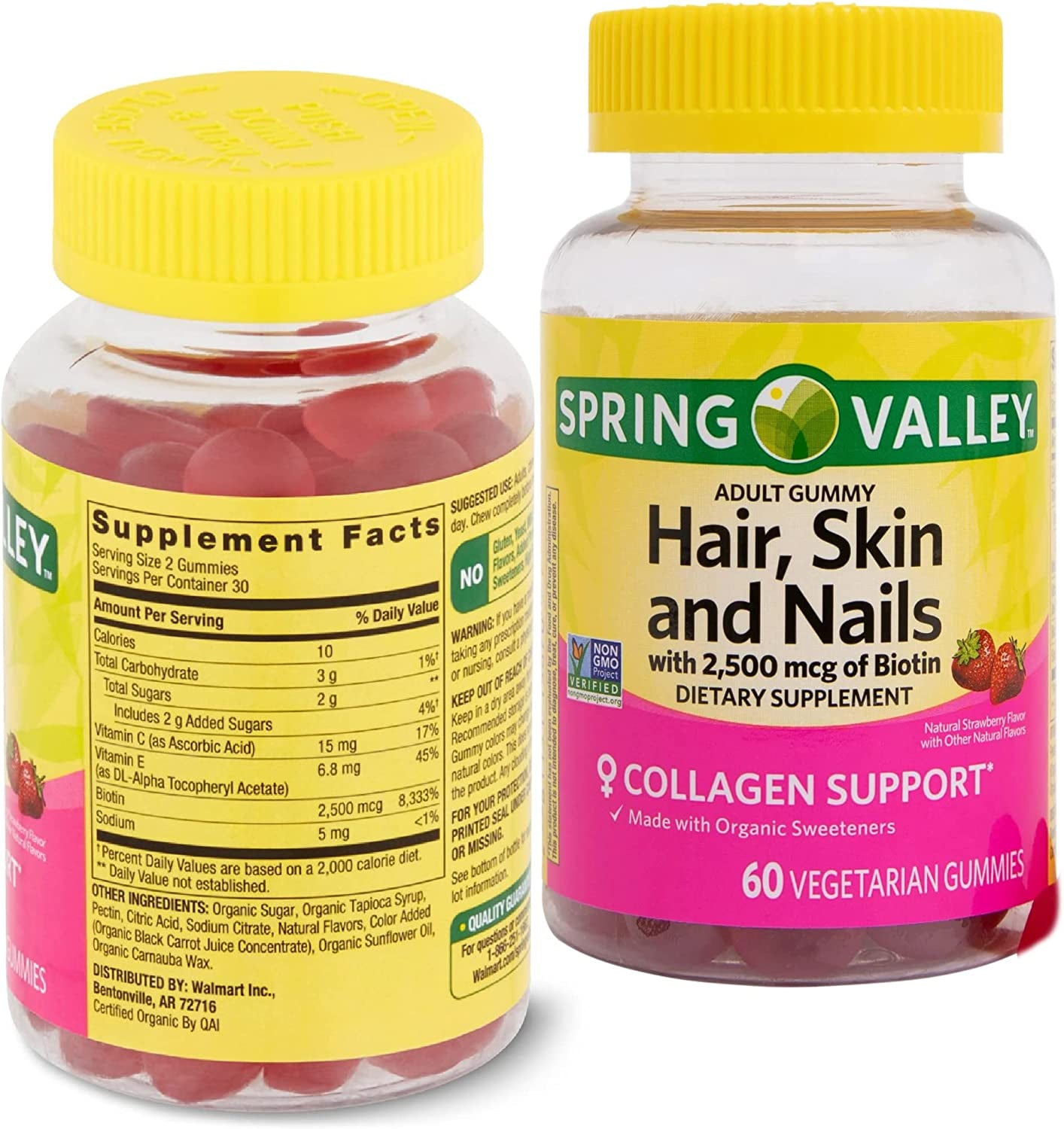Get the Glow: Boost Hair, Skin, and Nails with Vegetarian Biotin Gummies. Includes Luall Sticker (Hair, Skin & Nails 2,500 Mcg 60 Gummies)