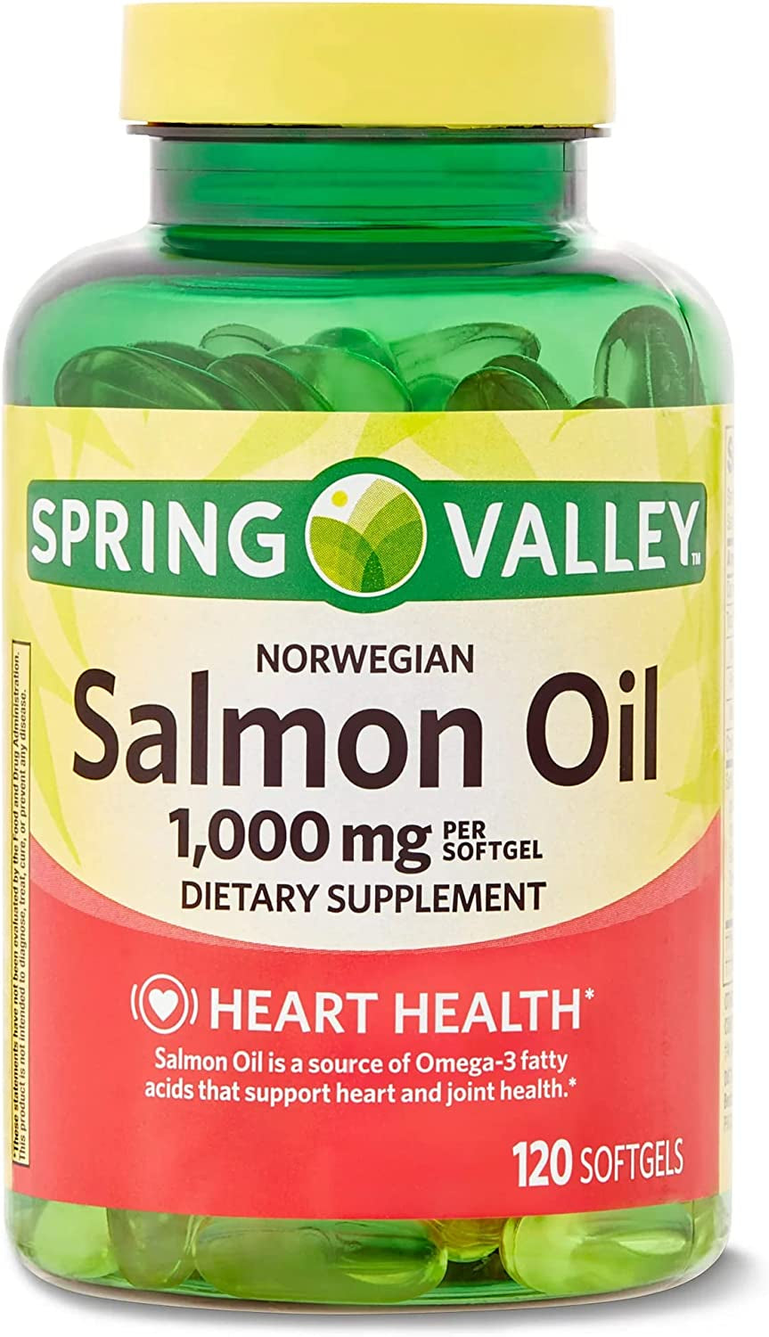 Norwegian Salmon Oil Softgels. Includes Luall Sticker + Norwegian Salmon Dietary Supplement, 1,000 Mg, 120 Softgels
