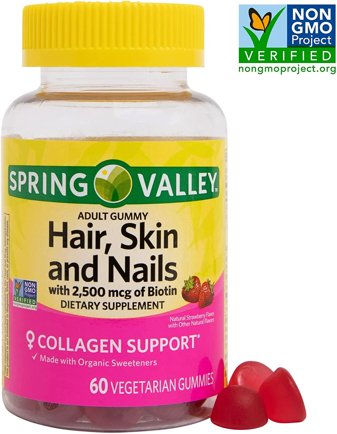 Get the Glow: Boost Hair, Skin, and Nails with Vegetarian Biotin Gummies. Includes Luall Sticker (Hair, Skin & Nails 2,500 Mcg 60 Gummies)