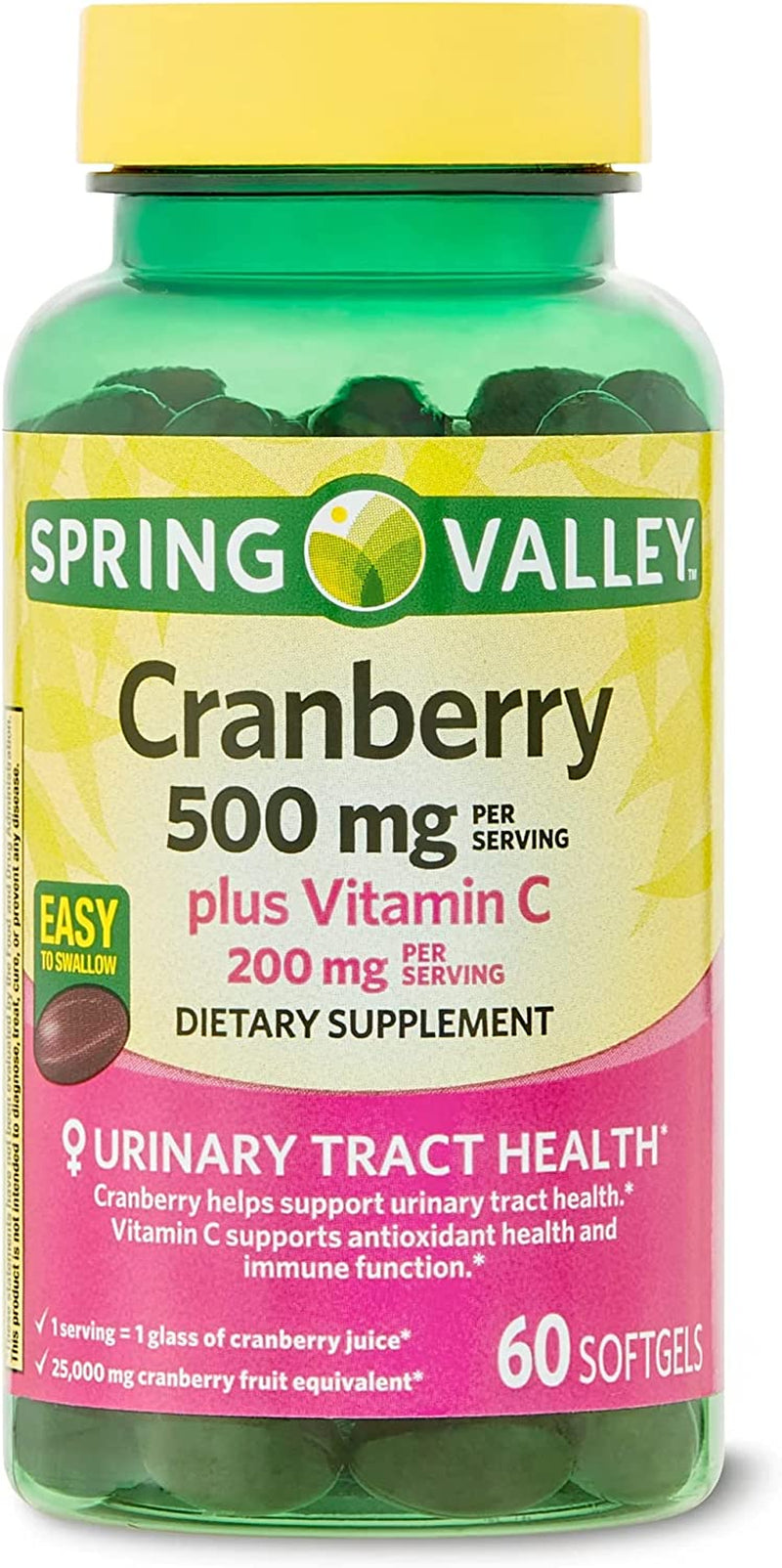 Urinary Tract Health with Cranberry. Includes Luall Sticker + Cranberry (500 Mg, plus Vitamin C 200 Mg, 60 Softgels)
