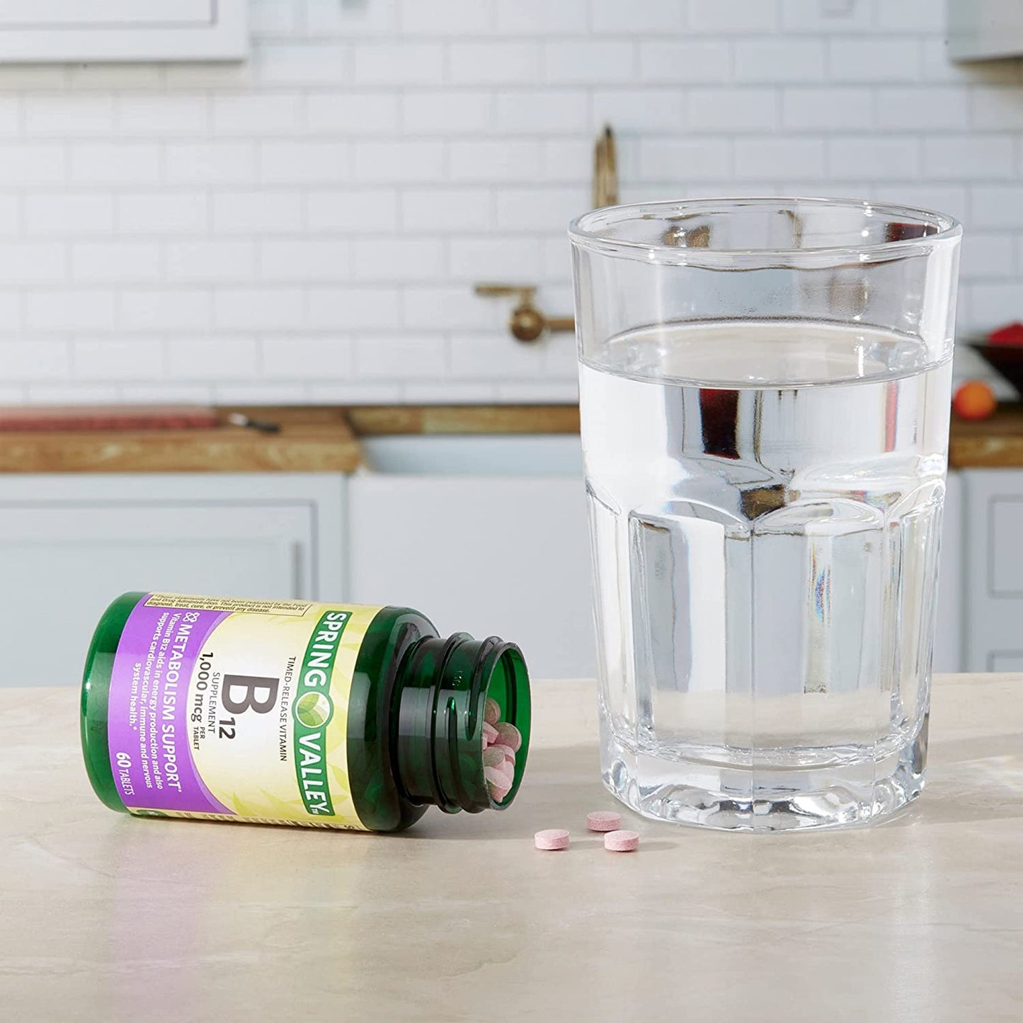 Vitamin B12, Supports Energy Metabolism. Includes Luall Sticker + Vitamin B12 Timed-Release Tablets Dietary Supplement (1,000 Mcg, 60 Tablets)