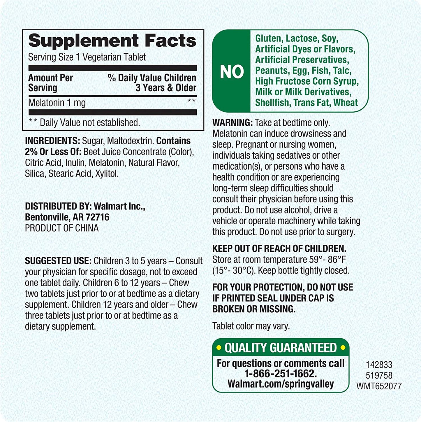 Kids Melatonin Chewable Tablets: 1Mg of Natural Sleep Support with Grape Flavor, 60 Count + Luall Sticker