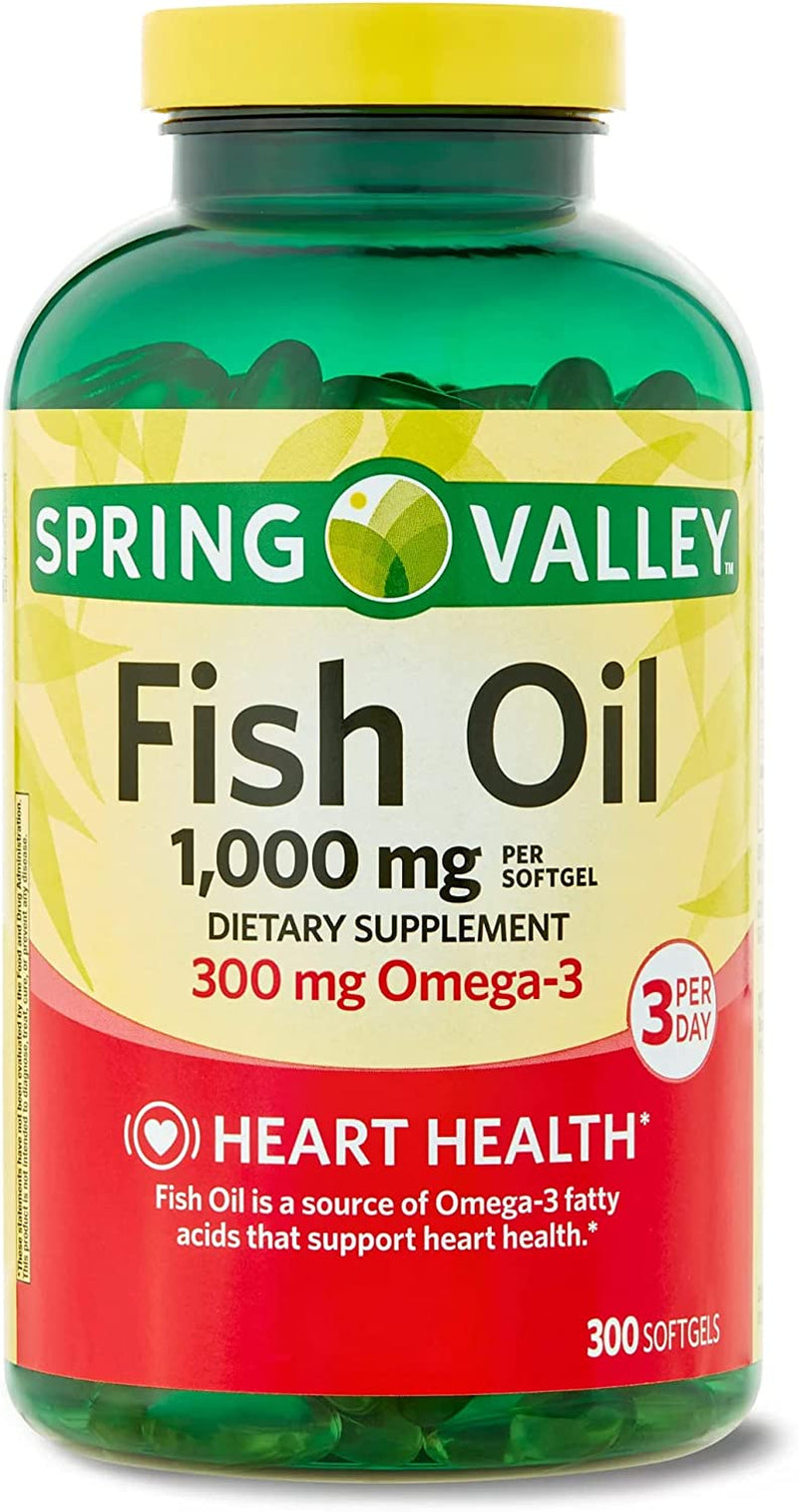 Omega-3 Fatty Acids That Support Heart Health. Includes Luall Sticker + Omega-3 Fish Oil Soft Gels, 1000 Mg, 300 Softgls