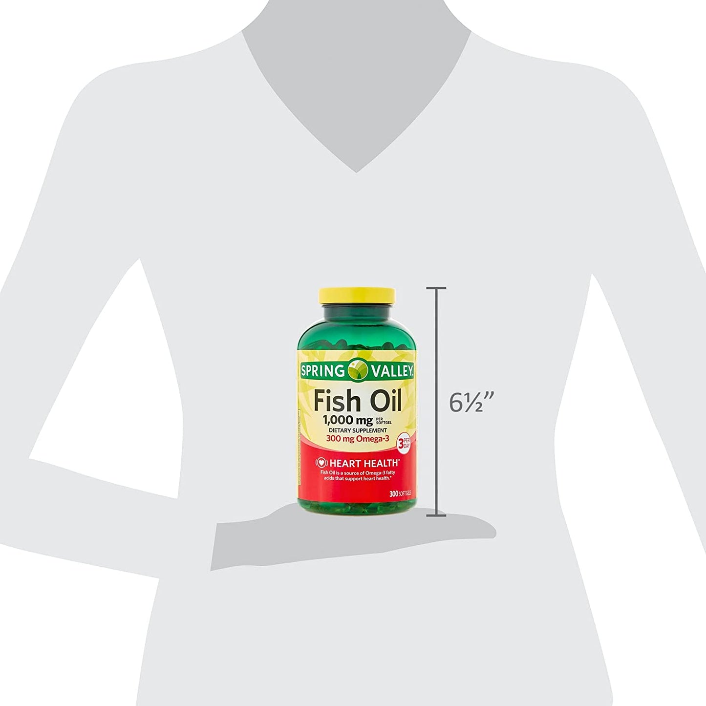 Omega-3 Fatty Acids That Support Heart Health. Includes Luall Sticker + Omega-3 Fish Oil Soft Gels, 1000 Mg, 300 Softgls