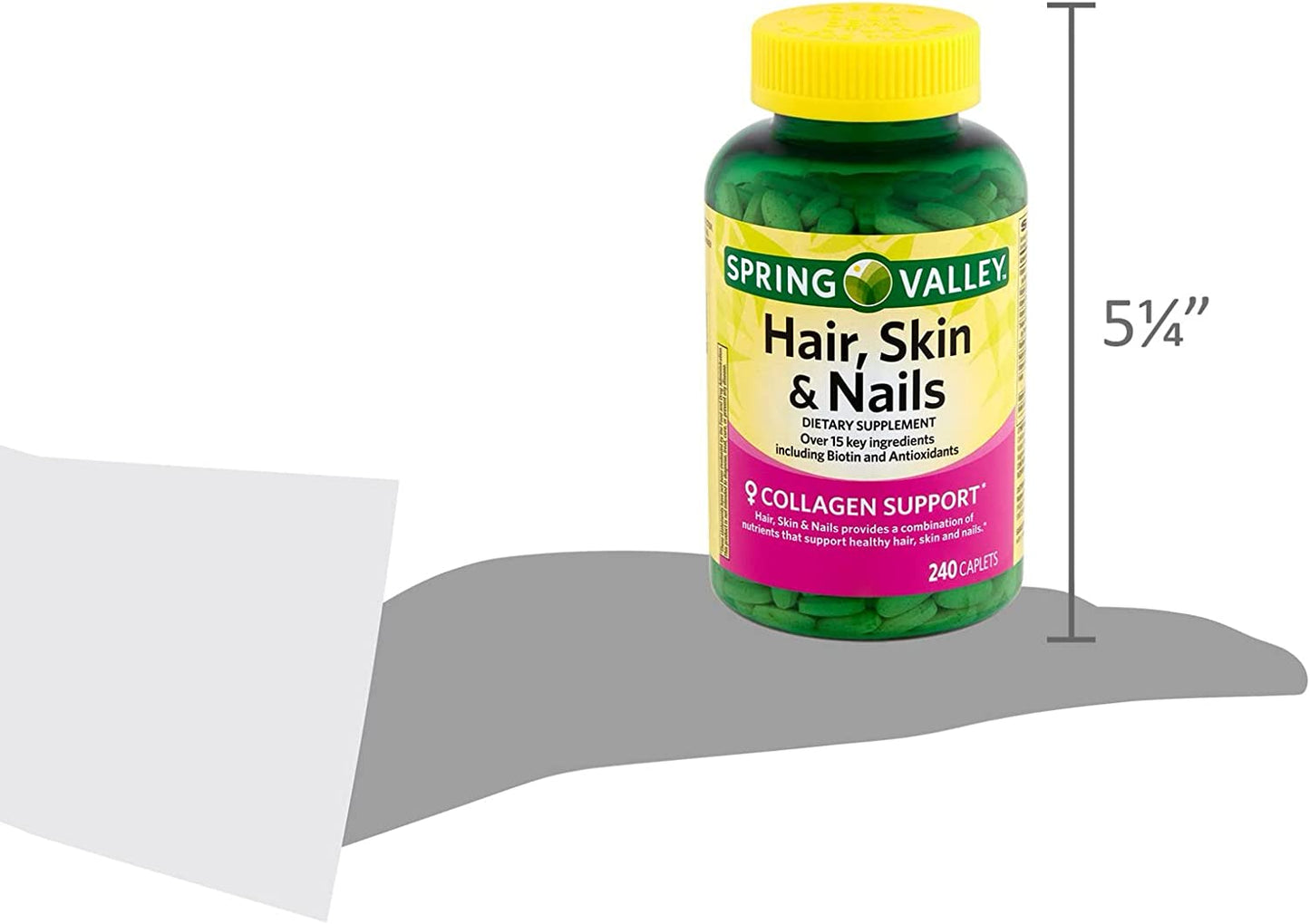 Support Healthy Hair, Skin, and Nails with Supplement. Includes Luall Fridge Magnetic (Hair, Skin & Nails 240 Caplets)