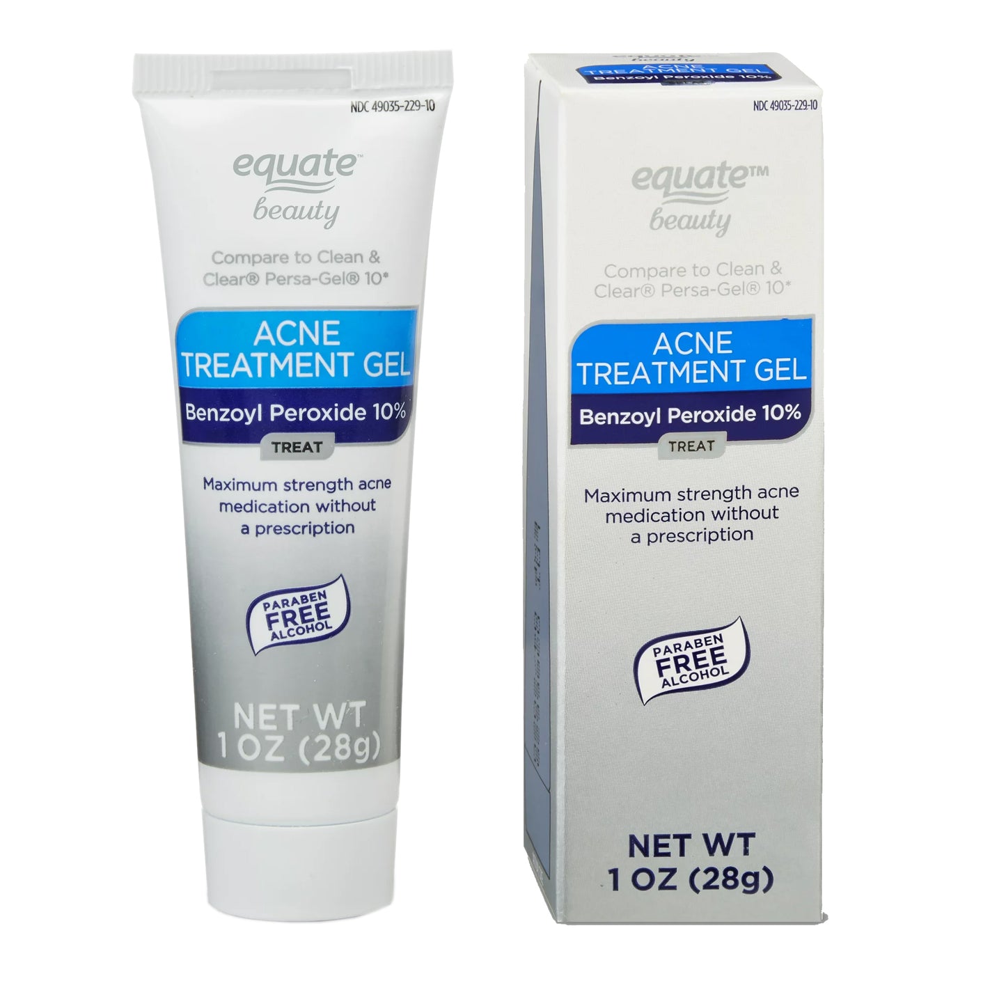 2-Pack Equate 10% Benzoyl Peroxide Acne Treatment Gel + LUAL Sticker - Skincare Combo for a More Radiant Appearance