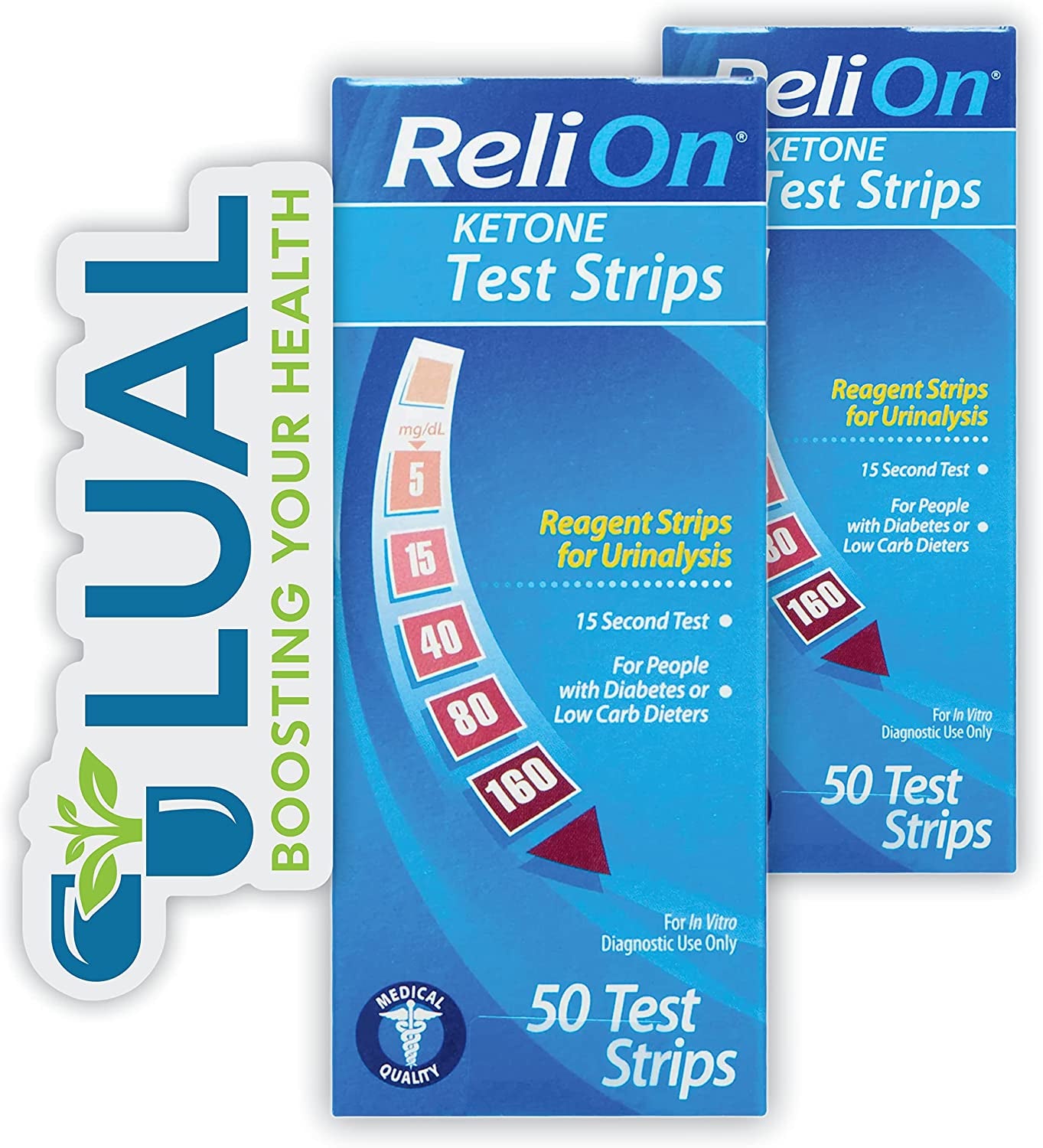 n Ketone Test Strips, 50 Count (Pack of 2) + Luall Sticker