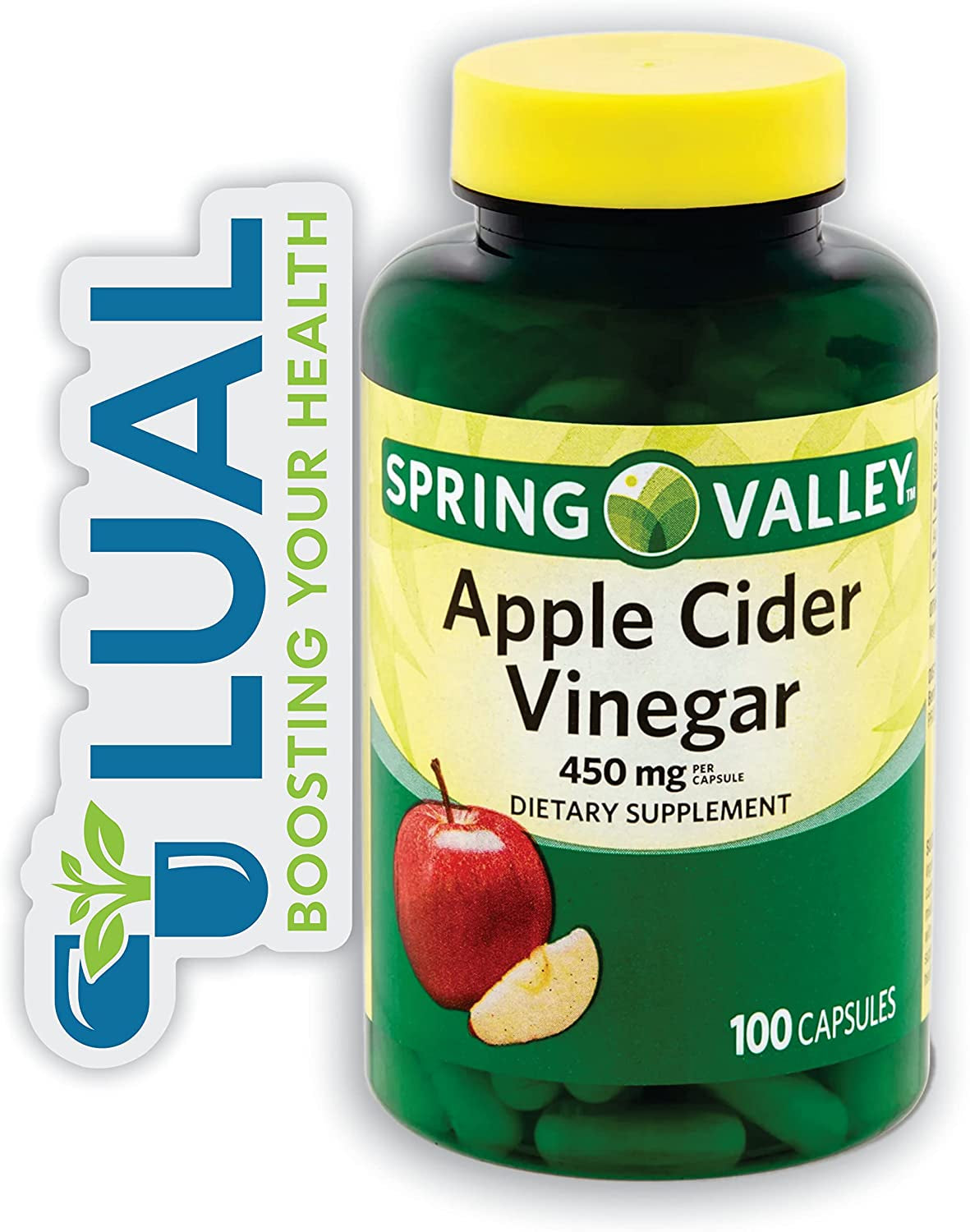 Apple Cider Vinegar Capsules, 100 Count + Luall Sticker