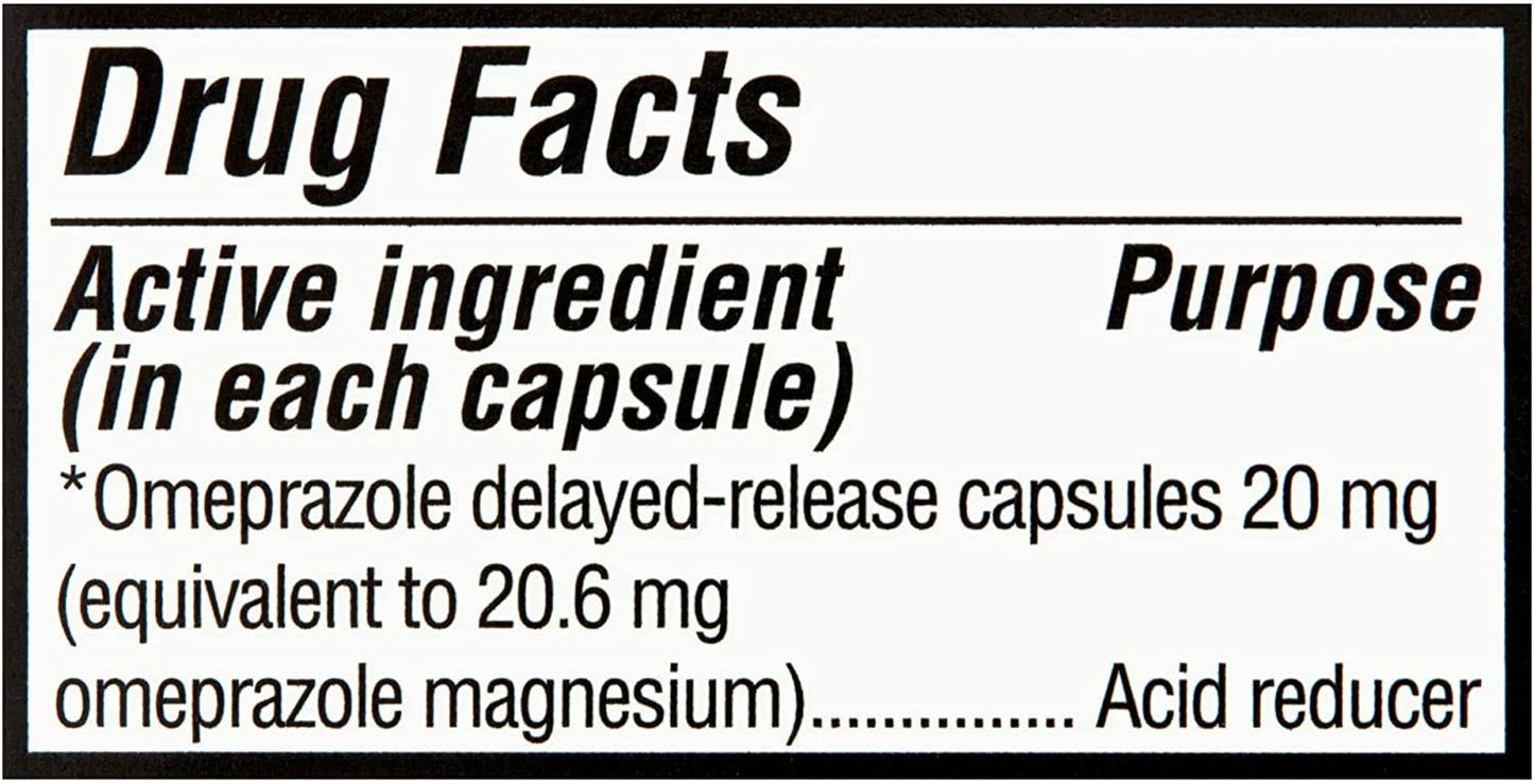 Omeprazole Delayed-Release Capsules, 20 Mg. Includes Luall Sticker +  Omeprazole Delayed Release Tablets 20 Mg (Capsules, 42)