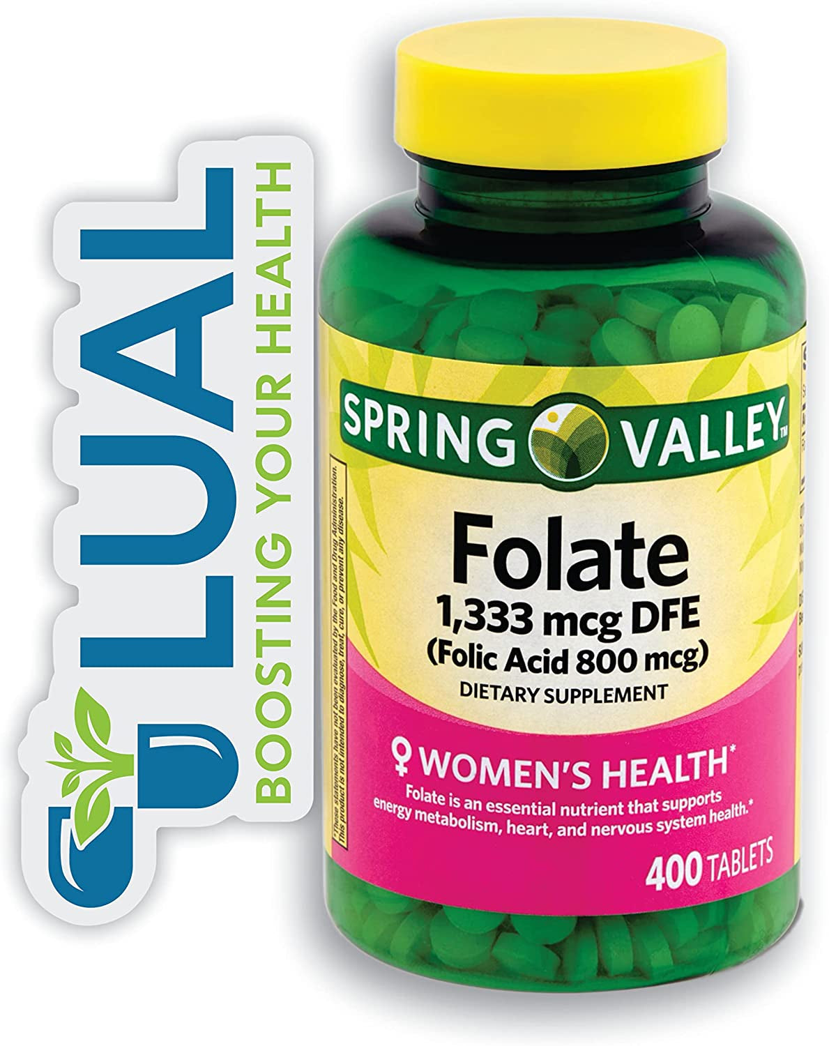 Support Your Body'S Needs with 'S Folate Dietary Supplement - 1,333Mcg, 400 Count. Includes Luall Sticker