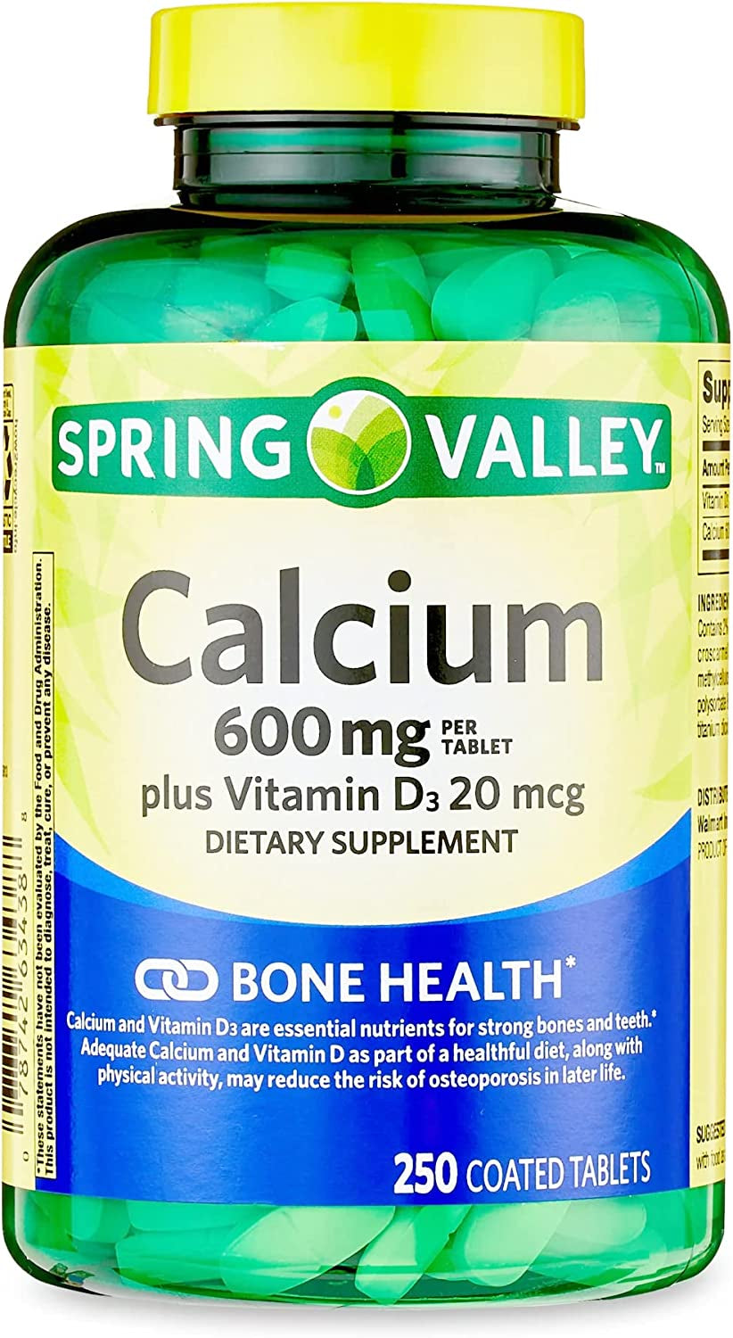 Calcium plus Vitamin D. Includes Luall Sticker +  Calcium plus Vitamin D Tablets Dietary Supplement, 600 Mg, 250 Coated Tablets