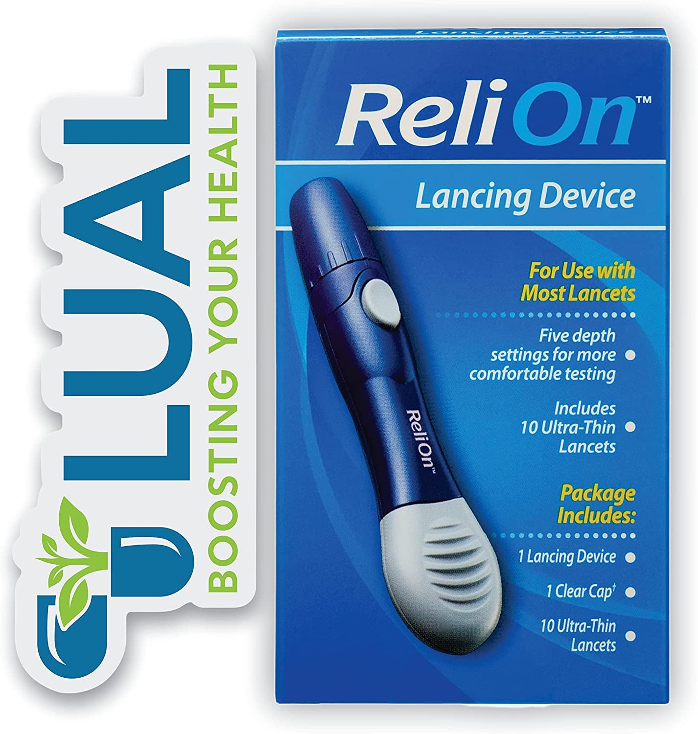 Lancing Device Compatible with Most Brands. Includes l Sticker + 1 Relion Lancing Device plus 10 Ultra-Thin Lancets