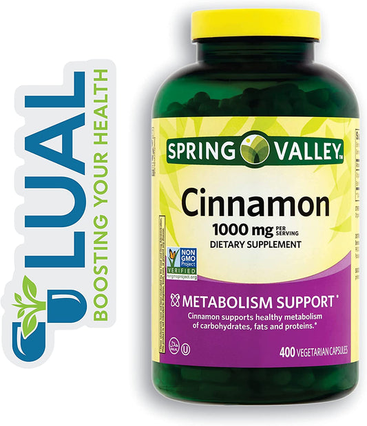 Spring Valley Cinnamon Dietary Supplement, 1000 Mg, 400 Count. Includes l Sticker