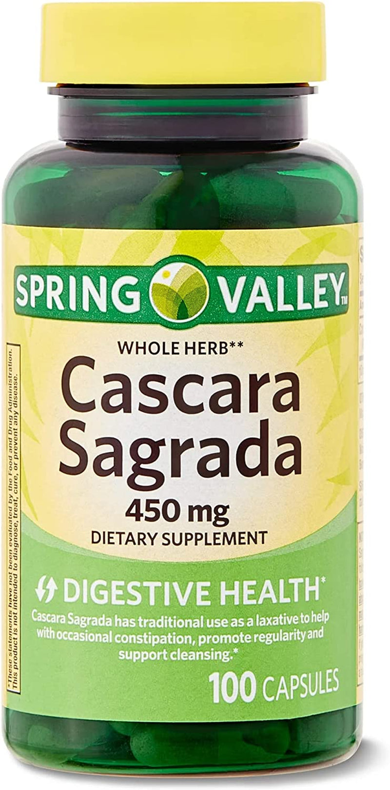 Natural Digestive Aid:  Cascara Sagrada Herbal Supplement - 100 Count + Luall Sticker