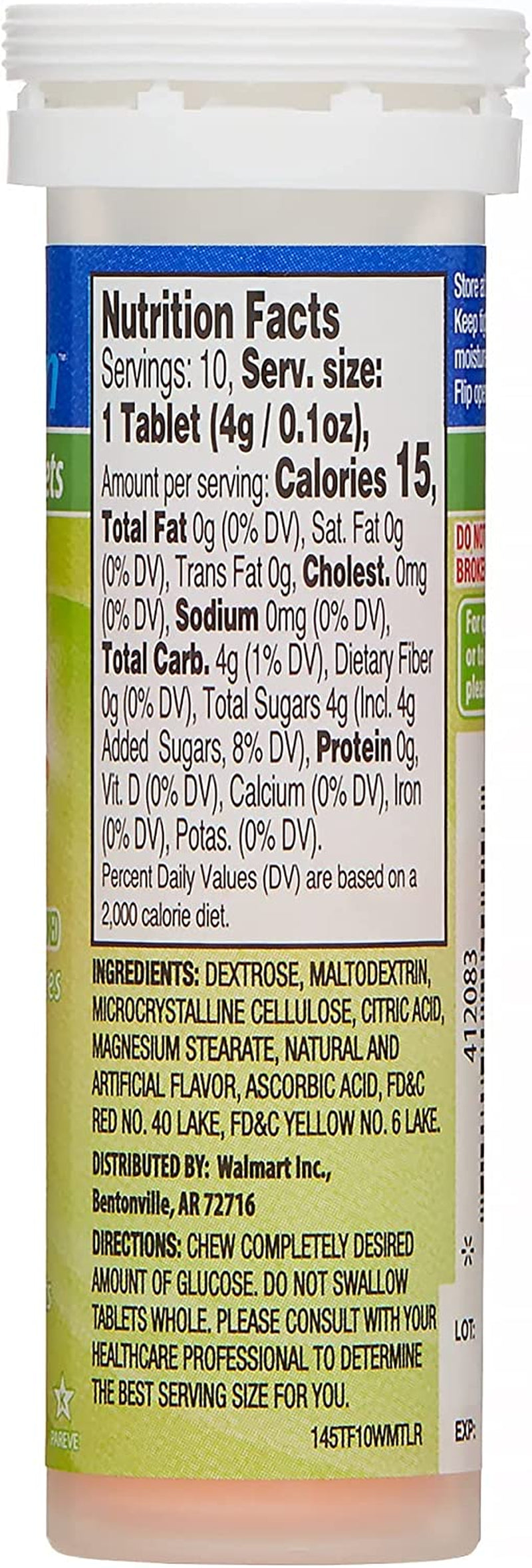 Relion Tropical Fruit Glucose Tablets Bundle - 50 Count Bottle and 10 Count Travel Tube - Energy Boost for Diabetes Care + l Sticker (Tropical)