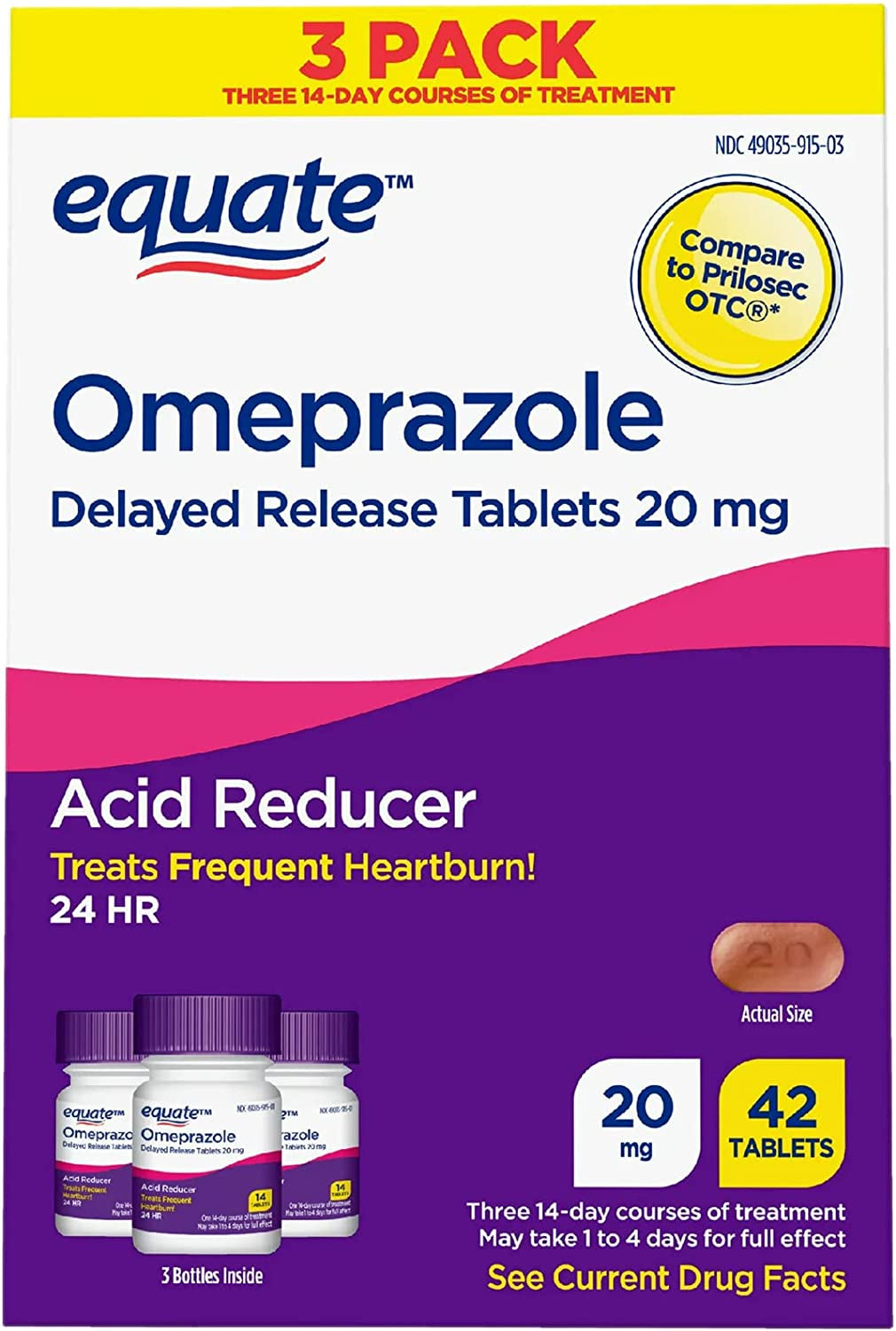 Omeprazole Delayed Release. Includes l Sticker + Equate Omeprazole Delayed Release Tablets 20 Mg