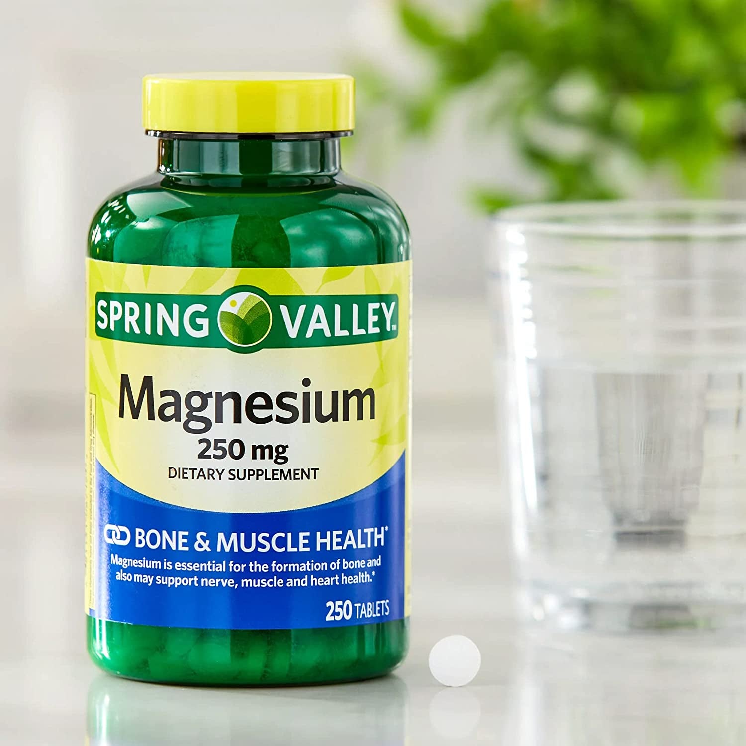 Magnesium for Bone & Muscle Health. Includes Luall Sticker +  Magnesium Tablets Dietary Supplement, 250 Mg, 250 Tablets