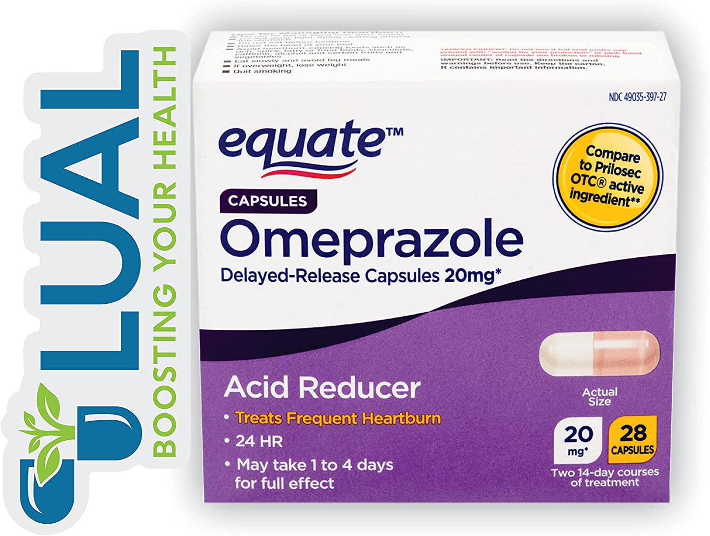 Omeprazole Delayed-Release Capsules, 20 Mg. Includes Luall Sticker +  Omeprazole Delayed Release Tablets 20 Mg (Capsules, 28)