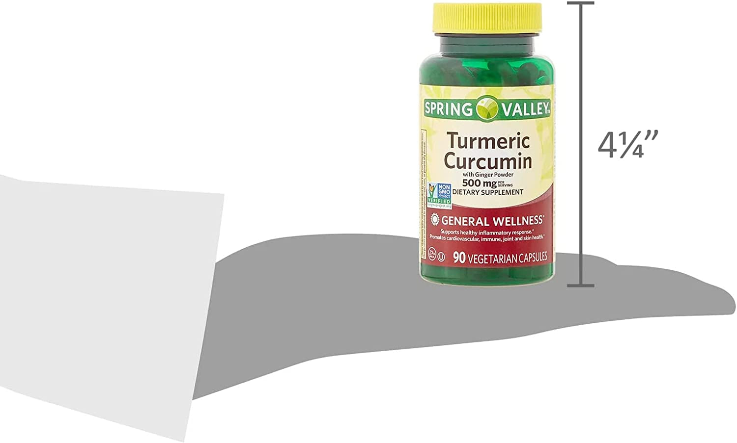 Spring Valley Turmeric Curcumin with Ginger Powder Dietary Supplement + Luall Sticker (Turmeric Curcumin with Ginger Powder 500 Mg, 90 Capsules)