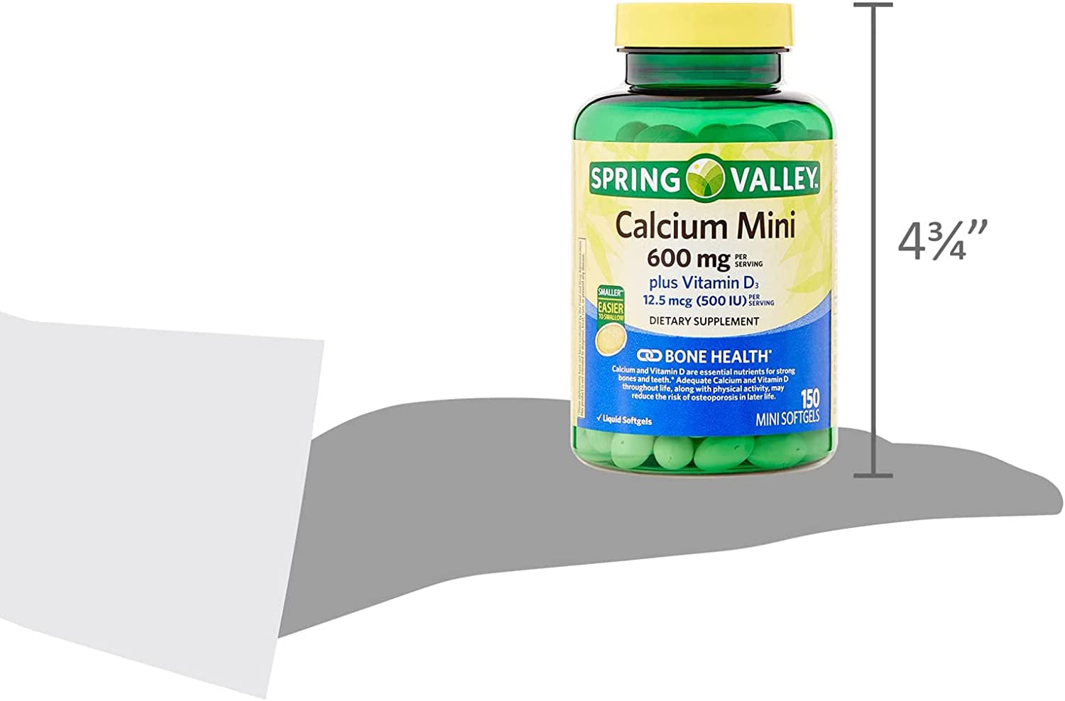 Support Bone Health with Spring Valey Calcium plus Vitamin D3 Supplement, 150 Mini Softgels. Includes Luall Sticker