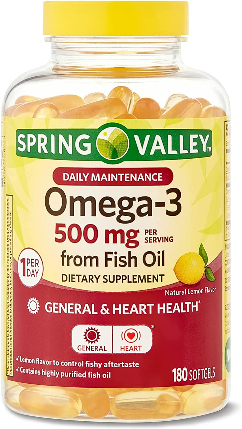 Improve Your Daily Wellness Routine with  Omega-3 from Fish Oil. Includes Luall Sticker (500 Mg, 180 Softgels)