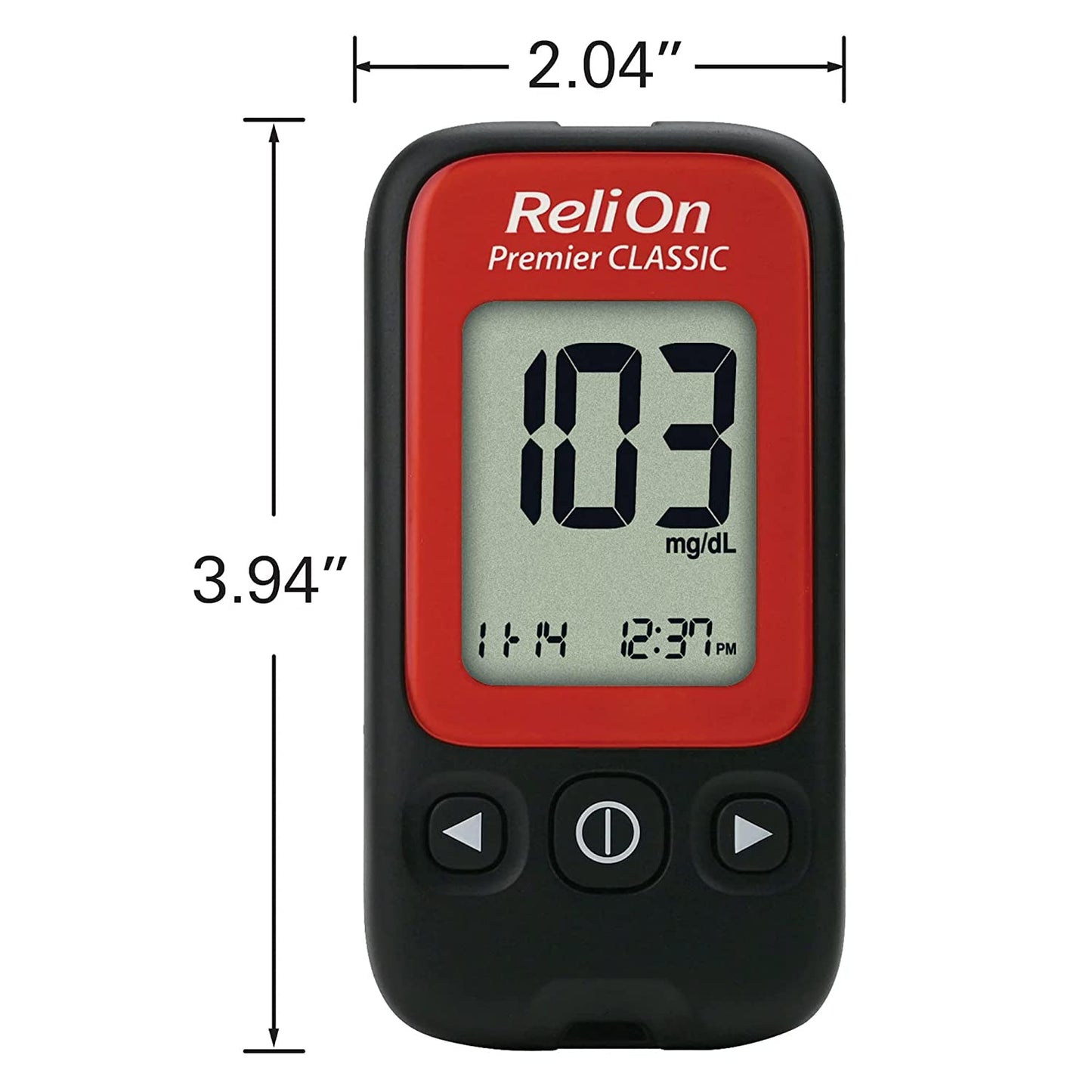 Blood Glucose Monitor Kit - Diabetes Testing Kit. Includes Relion Premier CLASSIC Blood Glucose Monitoring System, 25 Blood Glucose Test Strips, 1 Lancing Device, 200 Count Ultra-Thin Lancets, Travel Case for Blood Glucose Meter plus l Fridge Magnet