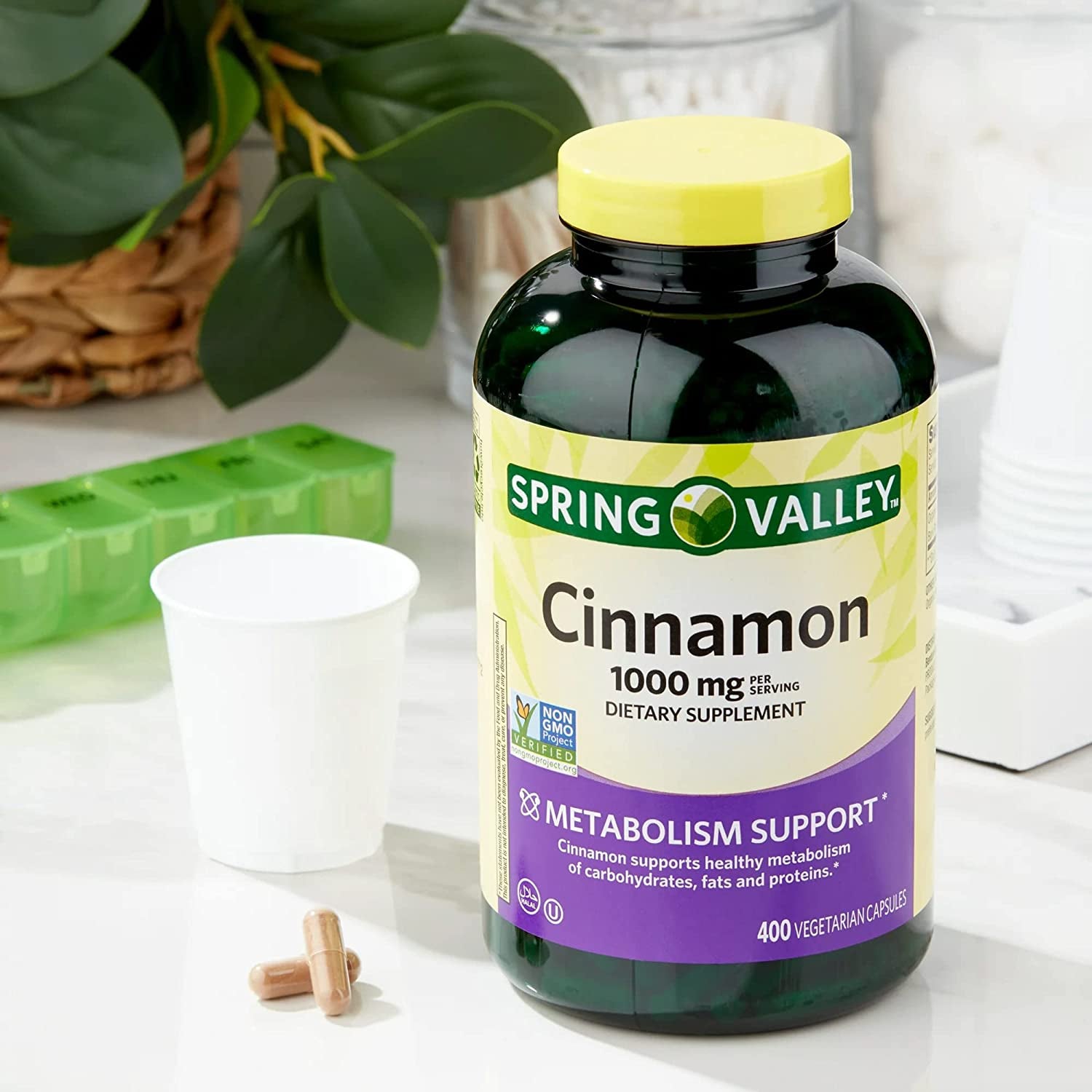 Spring Valley Cinnamon Dietary Supplement, 1000 Mg, 400 Count. Includes l Sticker