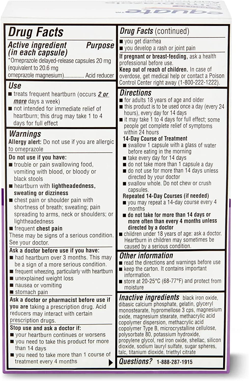 Omeprazole Delayed-Release Capsules, 20 Mg. Includes Luall Sticker +  Omeprazole Delayed Release Tablets 20 Mg (Capsules, 42)