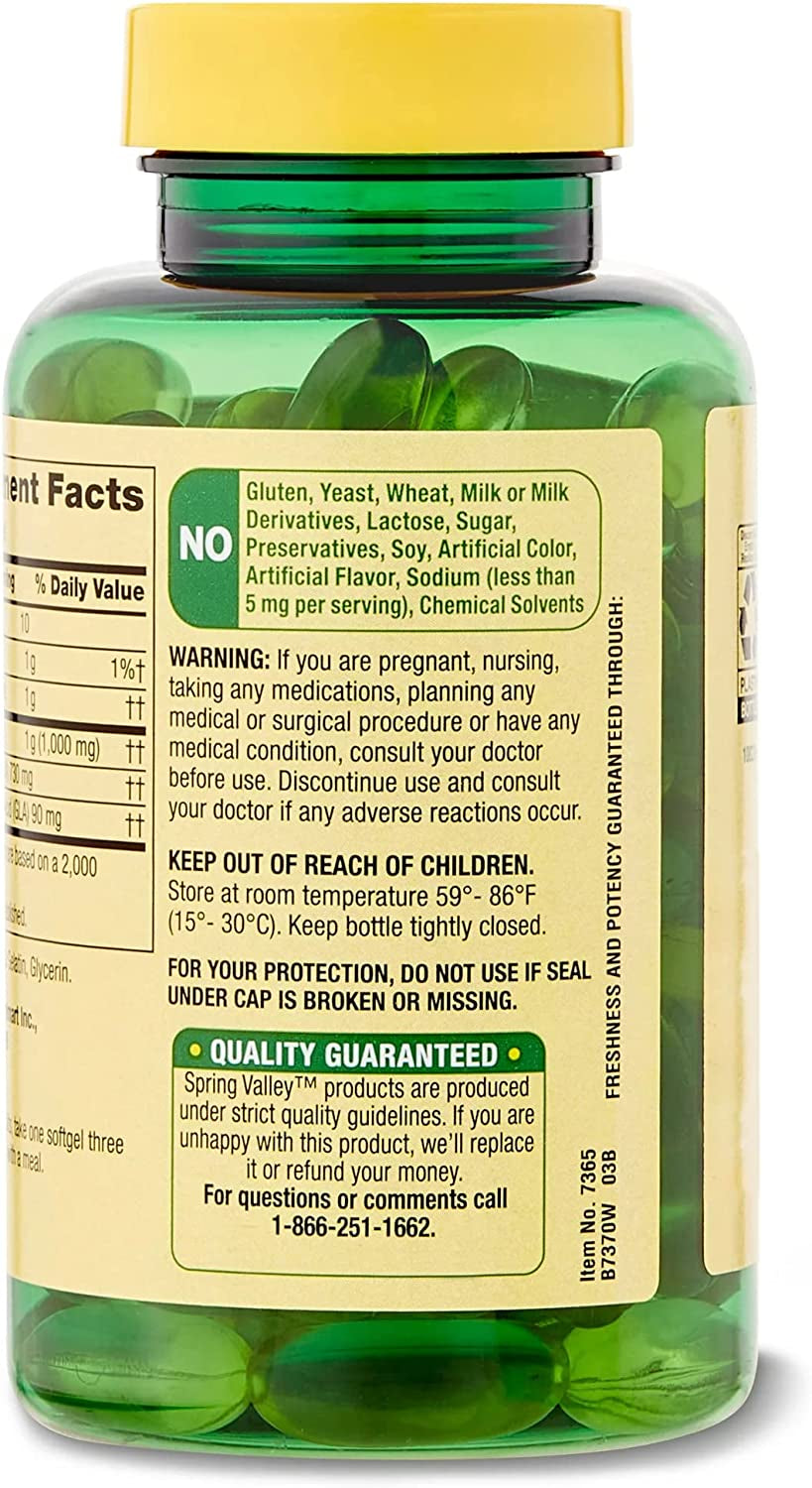 Omega-6 Fatty Acid for Women'S Health:  Women'S Health Evening Primrose Oil Softgels, 1000Mg, 75 Count + Luall Sticker(1)