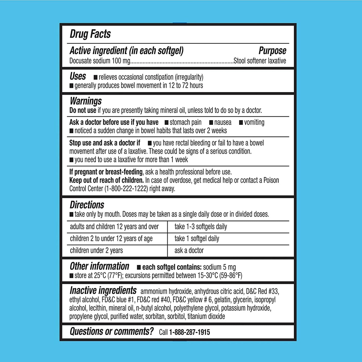 Stool Softener Laxative Softgels Effectively Provide Relief from Occasional Constipation. Includes l Sticker + Equate Stool Softener Laxative Softgels for Constipation