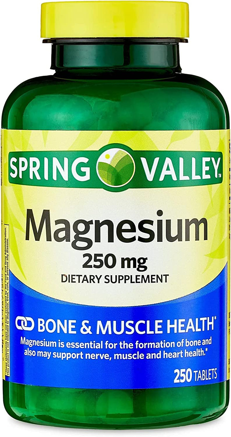 Magnesium for Bone & Muscle Health. Includes Luall Sticker +  Magnesium Tablets Dietary Supplement, 250 Mg, 250 Tablets