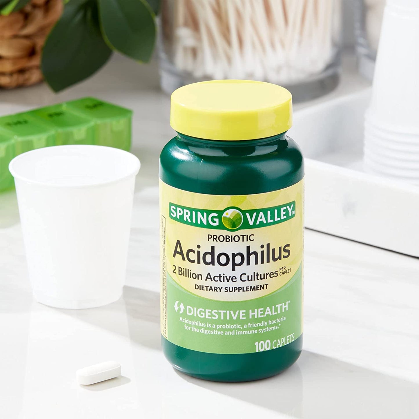 Boost Your Gut Health with  Probiotic Acidophilus Supplement - 100 Capsules for a Healthy Digestive System. Includes Luall Sticker