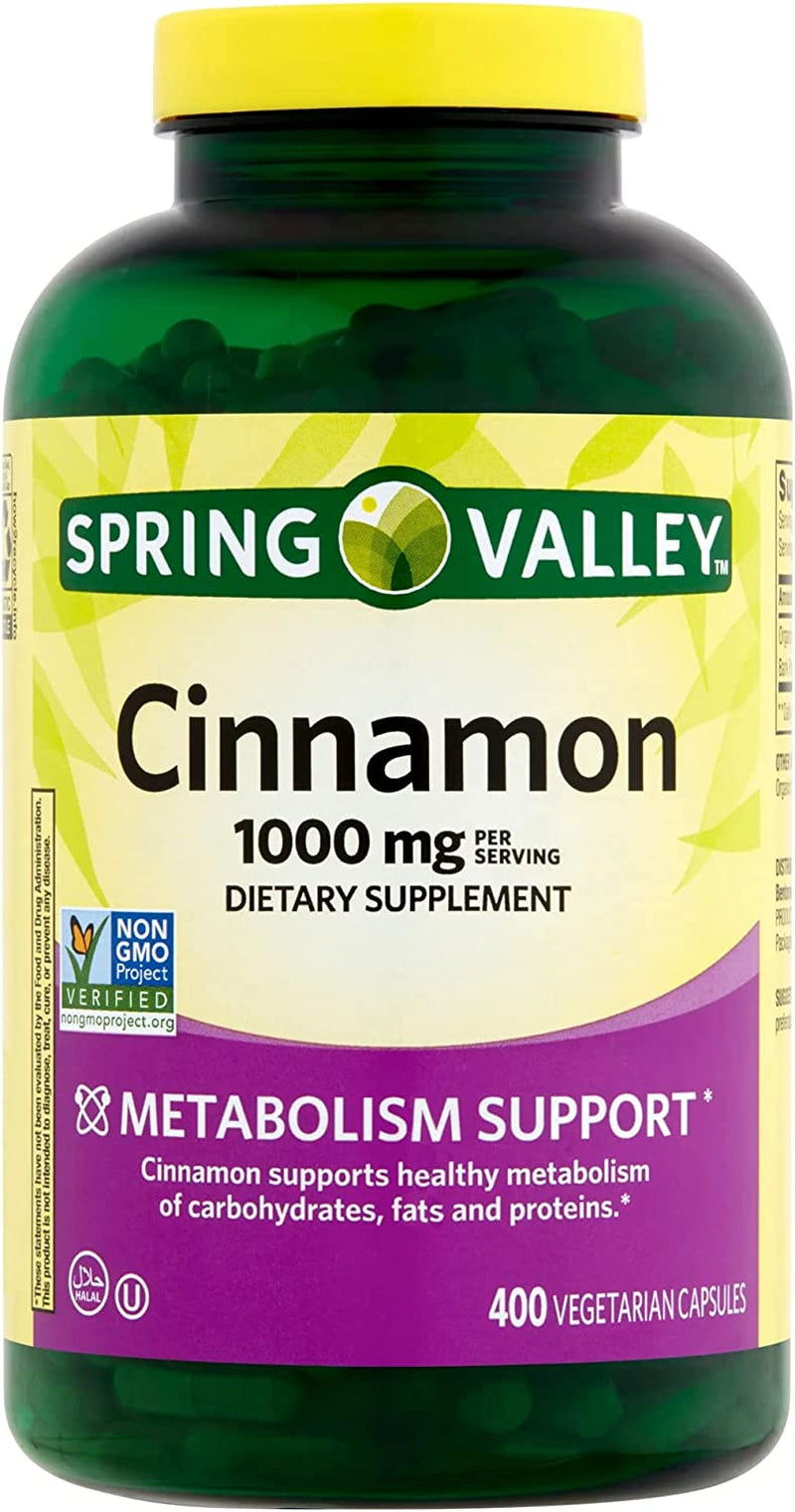 Spring Valley Cinnamon Dietary Supplement, 1000 Mg, 400 Count. Includes l Sticker