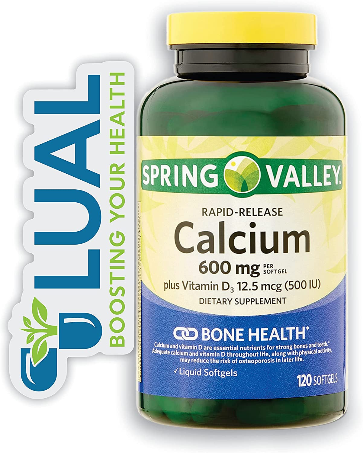 Rapid-Release Calcium 600 Mg 120 Softgels. Includes Luall Sticker