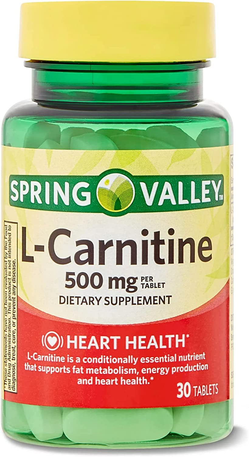 L-Carnitine 500Mg for Heart Health - 30 Tablets Supplement, Gluten-Free & No Artificial Flavors plus a Luall Sticker