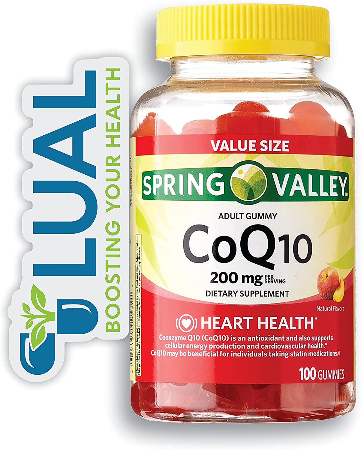 Coq10. Includes Luall Sticker +  Coq10 Rapid Release (Coq10, 200 Mg, 100 Gummies)