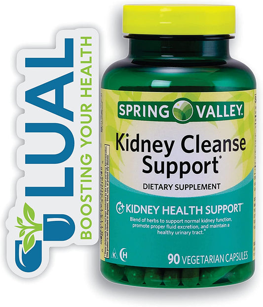 Improve Your Kidney Health with  90 Vegetarian Capsules - Safe and Natural Kidney Support Supplement - Promotes Healthy Urinary Tract Function. Includes Luall Sticker