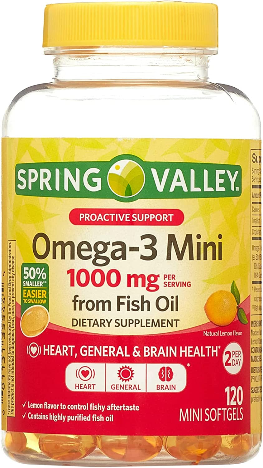 Essential Omega-3. Includes Luall Sticker +  Omega-3 Fish Oil Soft Gels, 1000 Mg (120 MINI Softgels)