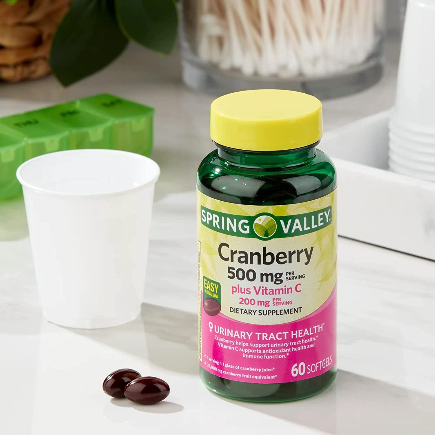 Urinary Tract Health with Cranberry. Includes Luall Sticker +  Cranberry (500 Mg, plus Vitamin C 200 Mg, 60 Softgels)