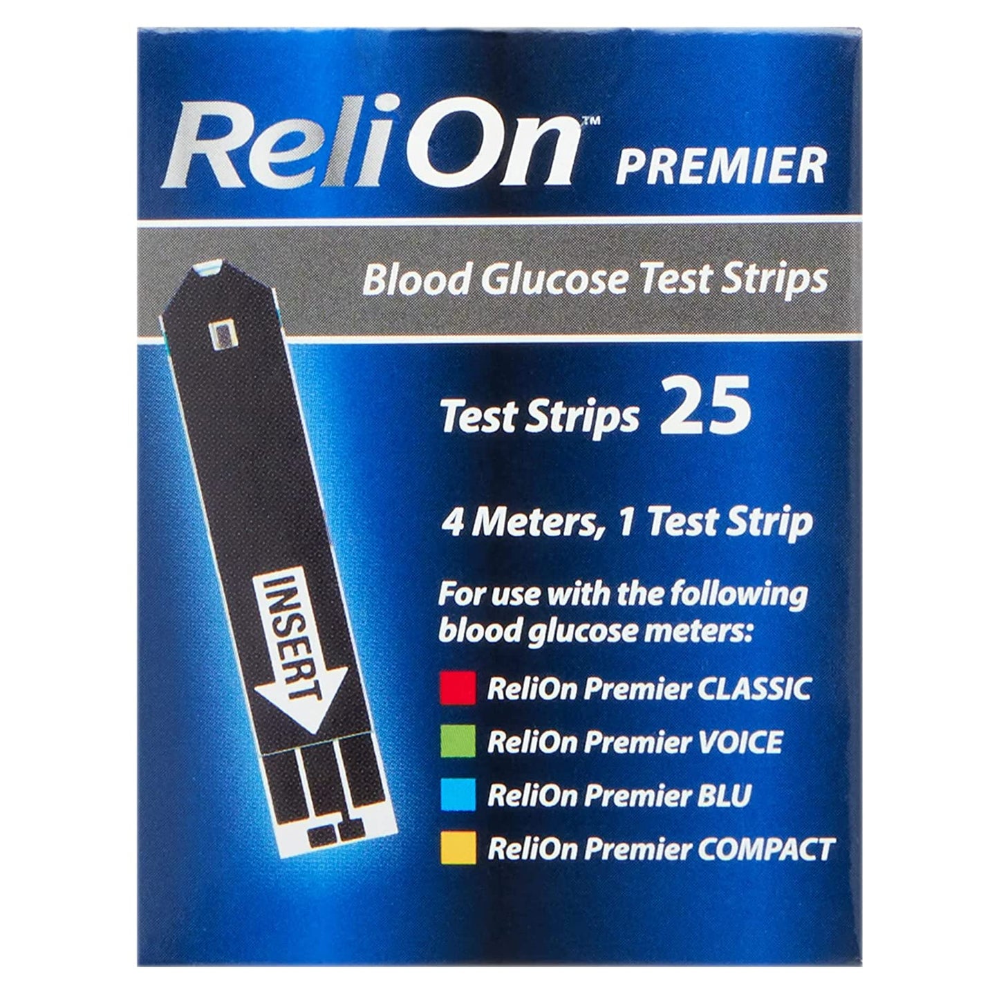 Blood Glucose Monitor Kit - Diabetes Testing Kit. Includes Relion Premier CLASSIC Blood Glucose Monitoring System, 25 Blood Glucose Test Strips, 1 Lancing Device, 200 Count Ultra-Thin Lancets, Travel Case for Blood Glucose Meter plus l Fridge Magnet