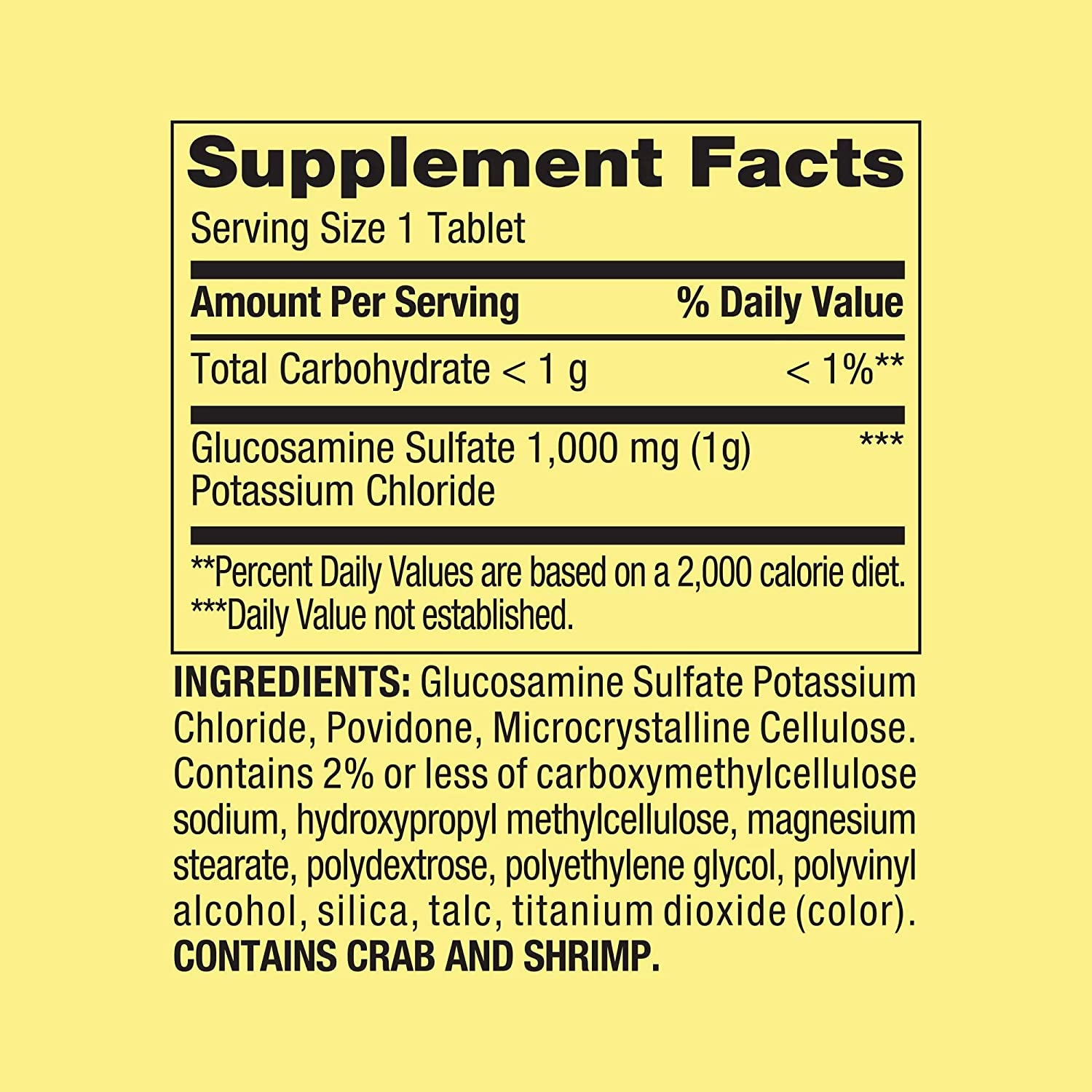 Glucosamine Sulfate Potassium Chloride Tablets. Includes l Sticker + Spring Valley Glucosamine Sulfate Potassium Chloride Tablets Dietary Supplement, 1,000 Mg, 200 Count