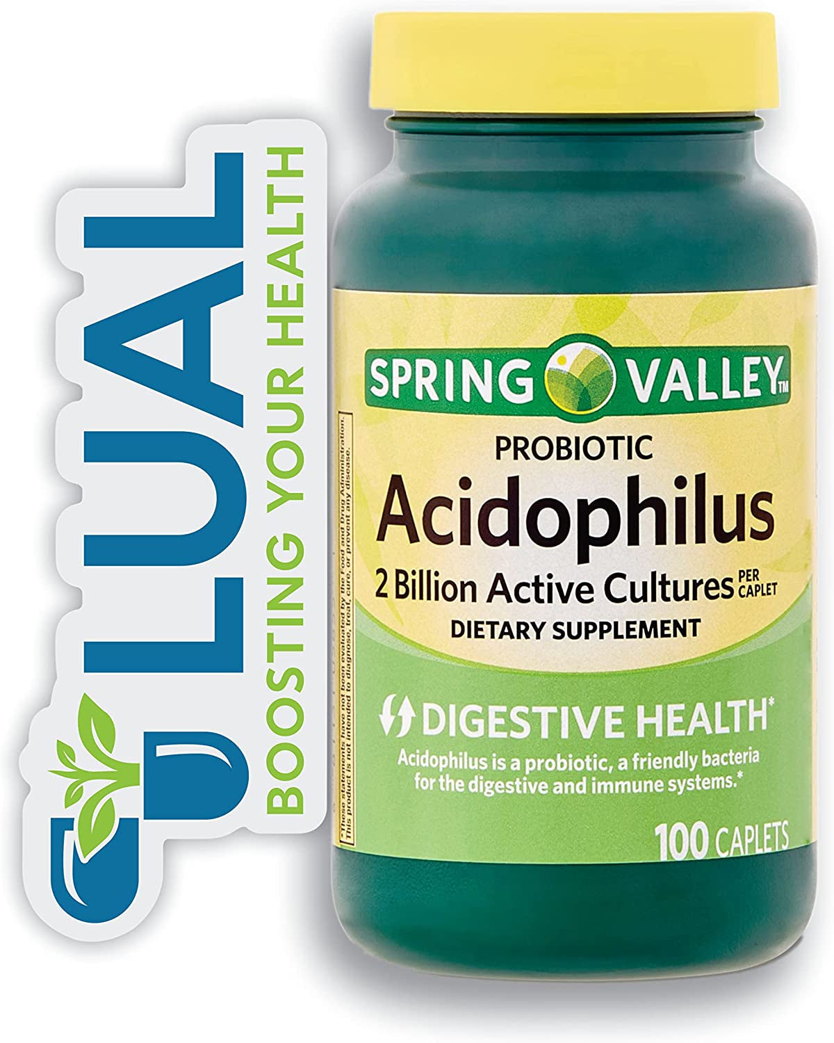 Boost Your Gut Health with  Probiotic Acidophilus Supplement - 100 Capsules for a Healthy Digestive System. Includes Luall Sticker