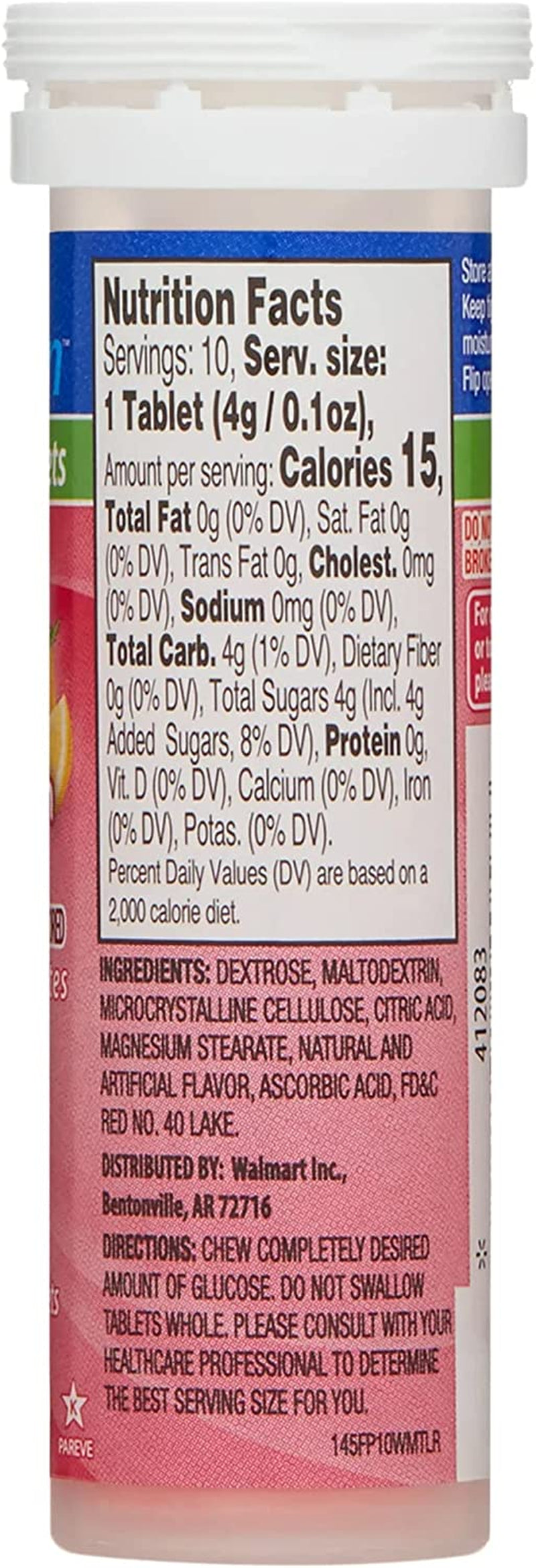 Glucose Tablets for Diabetics. Includes  Glucose Tablets 10 Count (Pack of 3) plus a LUAL Sticker (Mix Flavors)