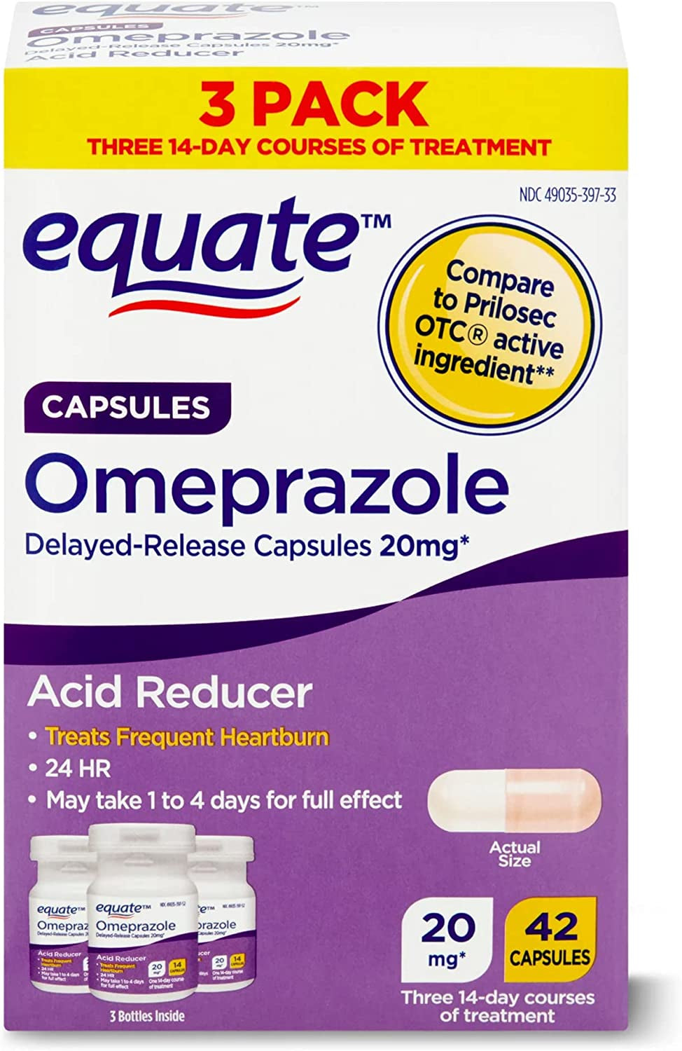 Omeprazole Delayed-Release Capsules, 20 Mg. Includes Luall Sticker +  Omeprazole Delayed Release Tablets 20 Mg (Capsules, 42)