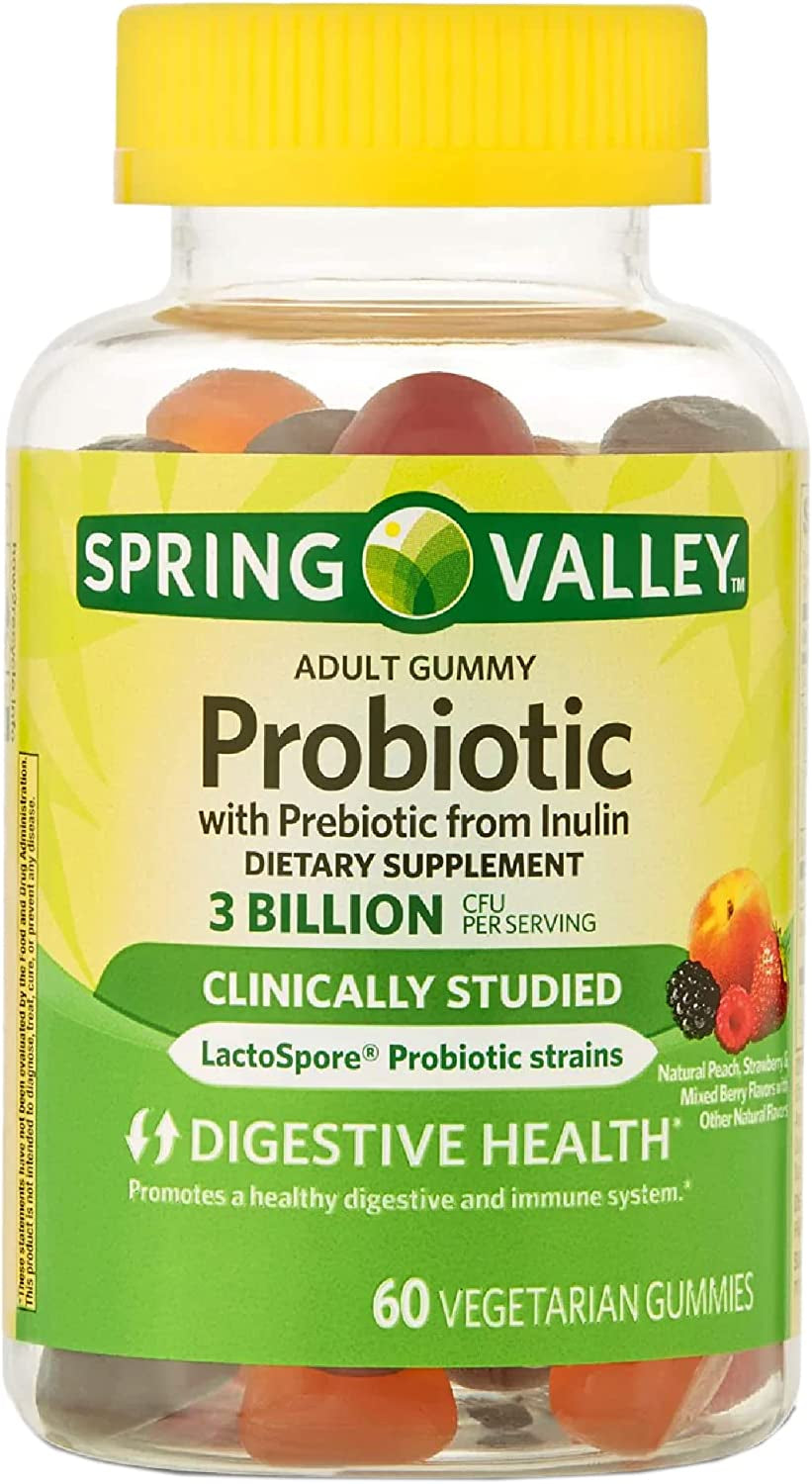 Adult Gummy. Includes Luall Sticker +  Adult Probiotic + Prebiotic Gummies, 60 Count (Pack of 2)