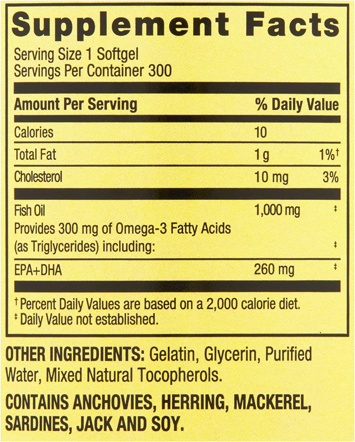 Omega-3 Fatty Acids That Support Heart Health. Includes Luall Sticker +  Omega-3 Fish Oil Soft Gels, 1000 Mg, 300 Softgls