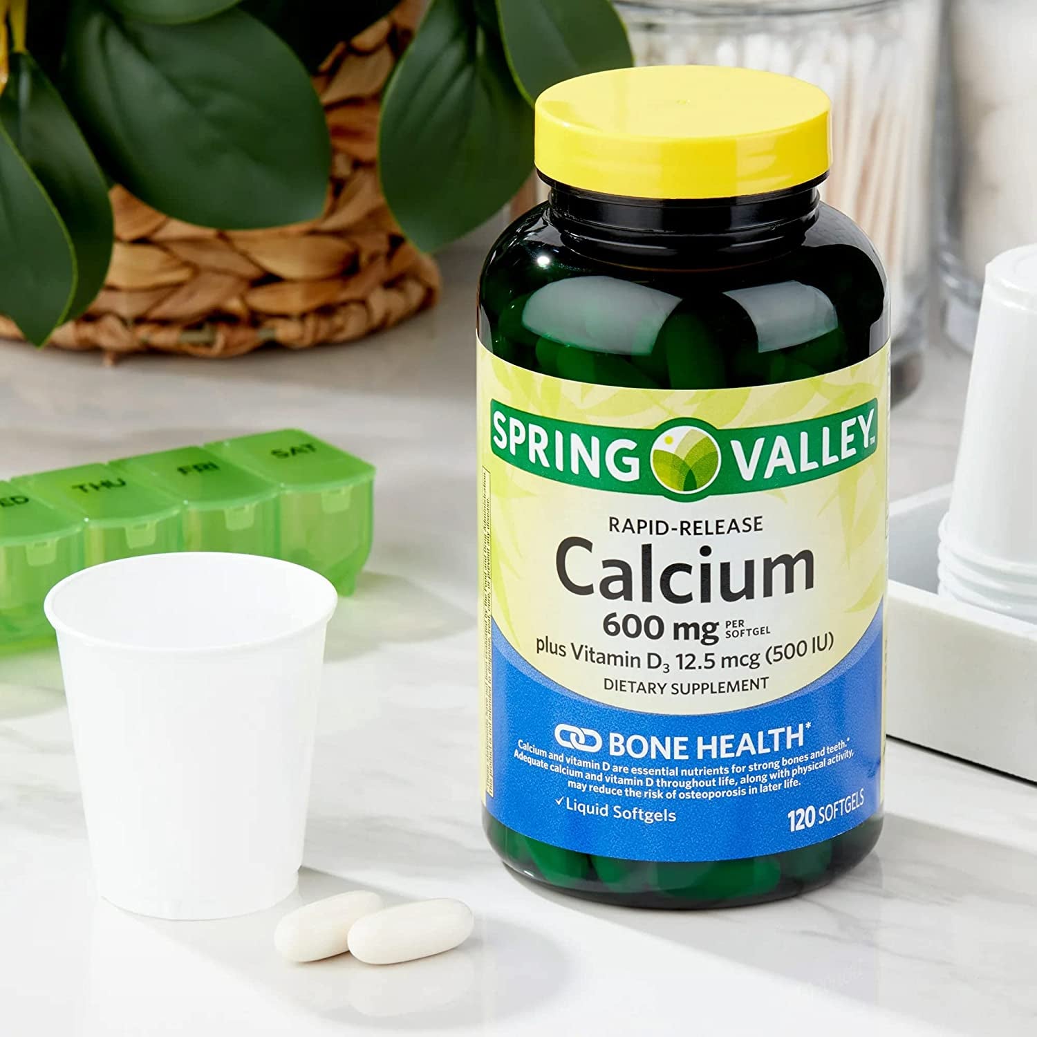 Rapid-Release Calcium 600 Mg 120 Softgels. Includes Luall Sticker