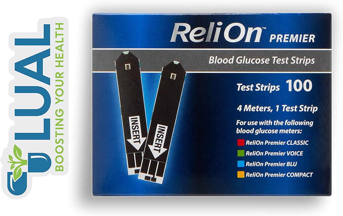 Relion Premier Test Strips 100 Count + Relion Ultra-Thin Blood Lancets 100 Count plus + l Sticker