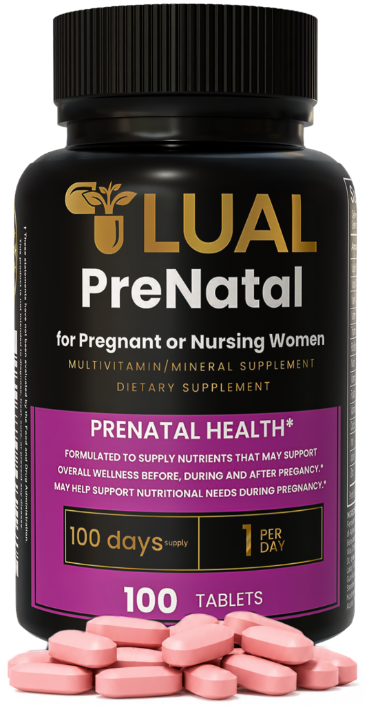 LUAL prenatal multivitamin with folic acid iron calcium and vitamin D3, 100 tablets