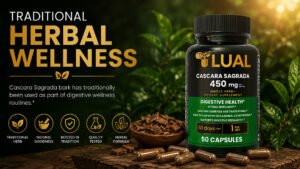 LUAL Cascara Sagrada 450mg Whole Herb Capsules for Digestive Wellness